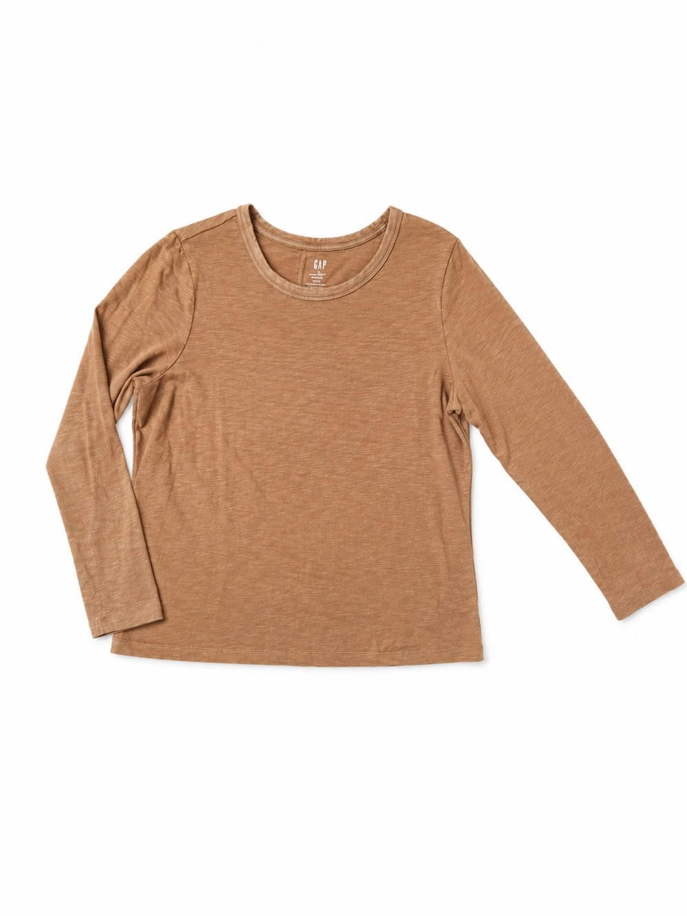 GAP Long-Sleeve Crewneck Top - Camel Brown